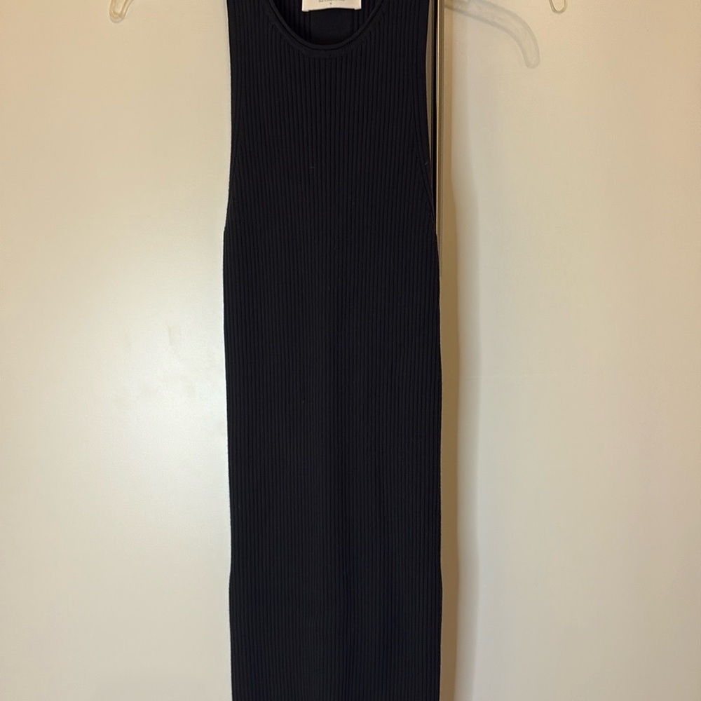 Everlane Black Crew Neck Racer Back Sweater Dress